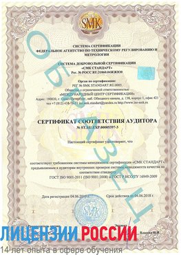Образец сертификата соответствия аудитора №ST.RU.EXP.00005397-3 Медвежьегорск Сертификат ISO/TS 16949