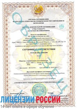 Образец сертификата соответствия Медвежьегорск Сертификат OHSAS 18001